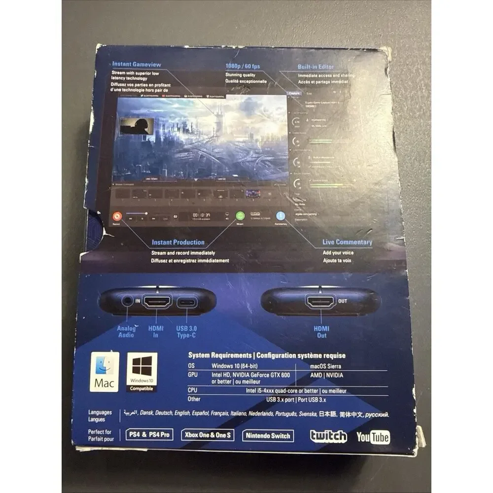 Elgato HD60 S High-Definition 1080P@60FPS, Power & HDMI Cable Included. Open Box